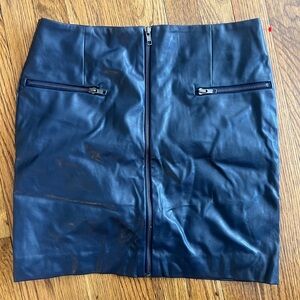 Romeo & Juliet Couture Blue Leather Pencil Skirt